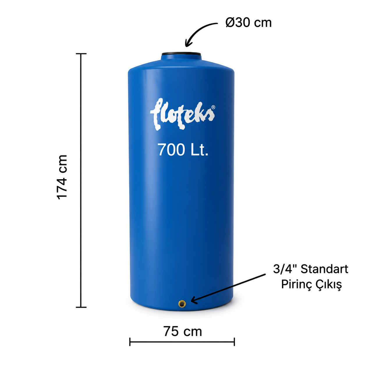 700 Litre Dikey Su Deposu - Görsel 2